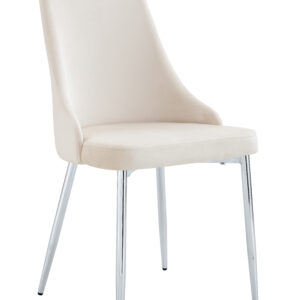 CHAISE BELIZE PIED CHROME VELOURS BEIGE