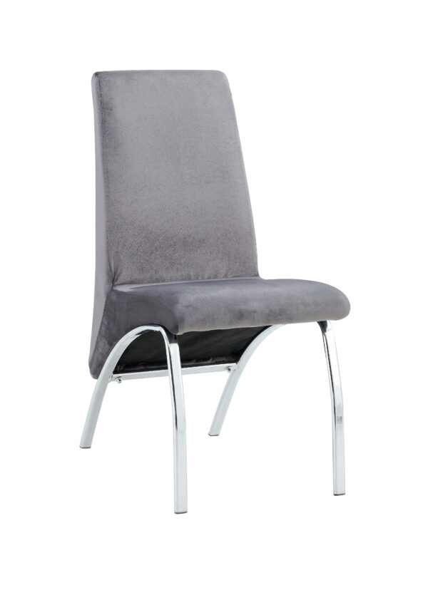 CHAISE FATE VELOURS GRIS