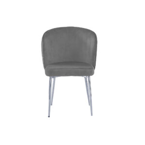 CHAISE DIANA CHROME VELOURS GRIS