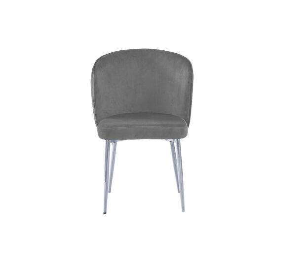 CHAISE DIANA CHROME VELOURS GRIS