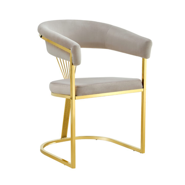 CHAISE AVEC ACCOUDOIR BRITTANY GOLD VELOURS MOKA