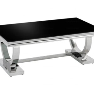 Table Basse Omega Chrome plateau verre 120x70 cm