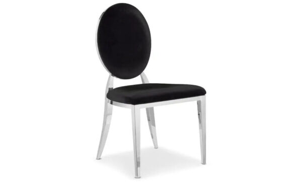Lot de chaises MEDAILLON en chrome et velours