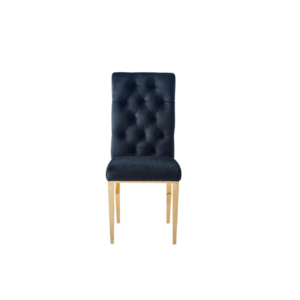CHAISE NEVADA CAPITONNE AVEC BOUTONS GOLD VELOURS NOIR