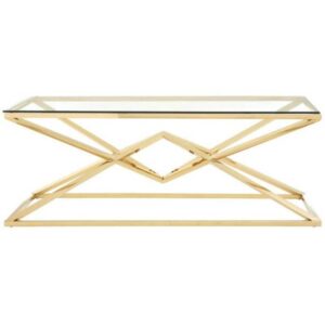 Table basse Rectangle PYRAMIDE Gold 120cm