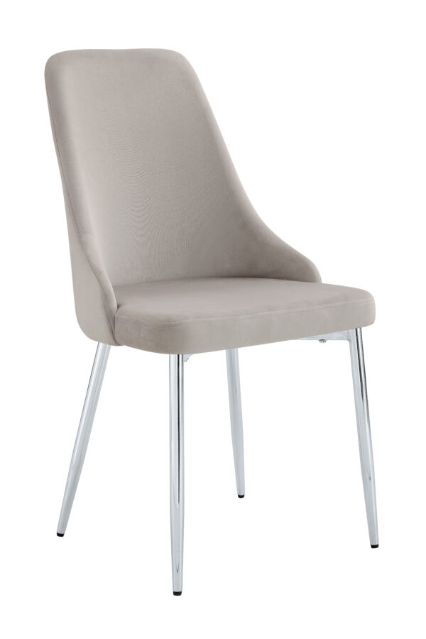 CHAISE BELIZE PIED CHROME VELOURS MOKA