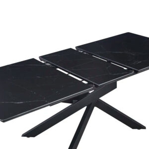 Table extensible AGATHE métal noir plateau Céramique