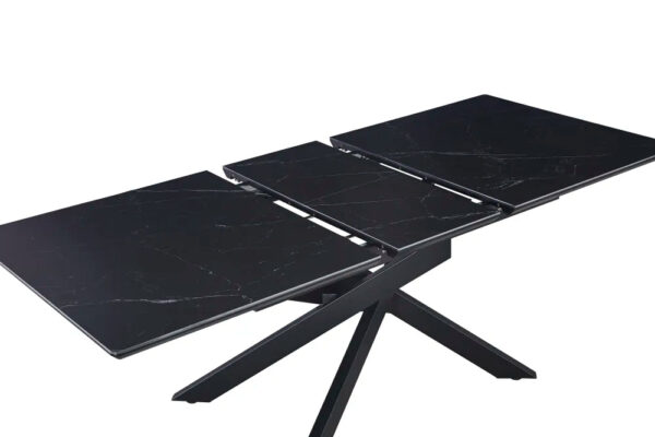 Table extensible AGATHE métal noir plateau Céramique
