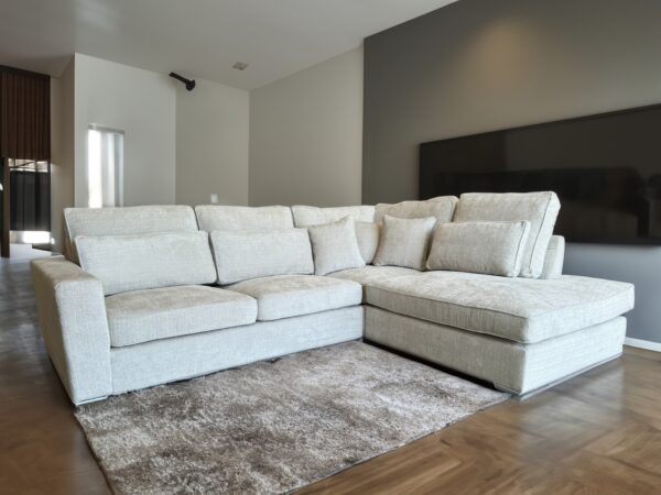 CANAPE MARBELLA ANGLE DROIT TISSUS LIGHT GRIS 315X230