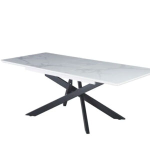 Table extensible AGATHE métal noir plateau Céramique