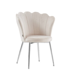 CHAISE NYMPHEA CHROME VELOURS BEIGE