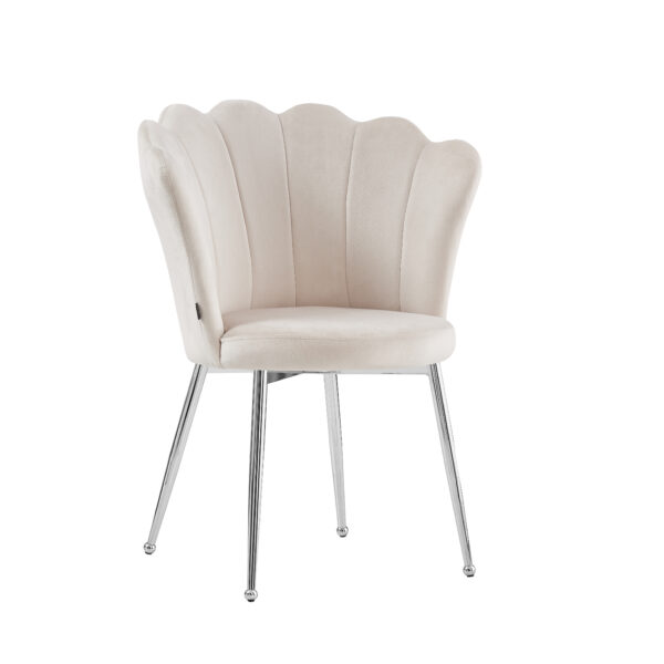 CHAISE NYMPHEA CHROME VELOURS BEIGE