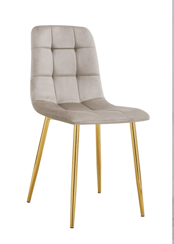 CHAISE ELISA PIED GOLD VELOURS TAUPE