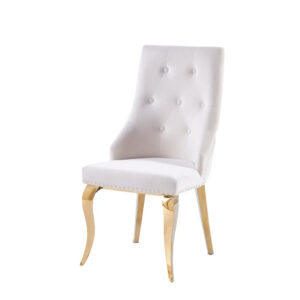 Lot de chaises ANNEAU Capitonnées et Cloutées Gold Velours