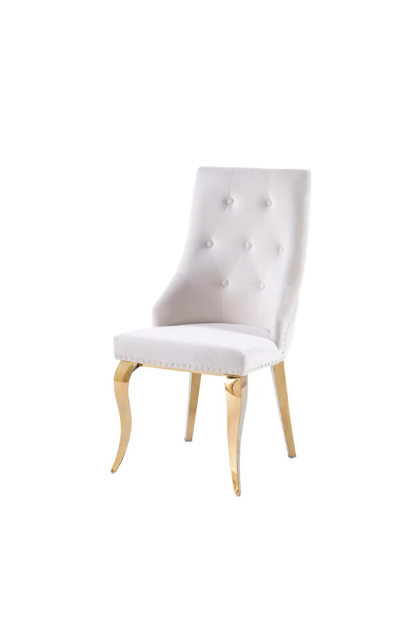 Lot de chaises ANNEAU Capitonnées et Cloutées Gold Velours