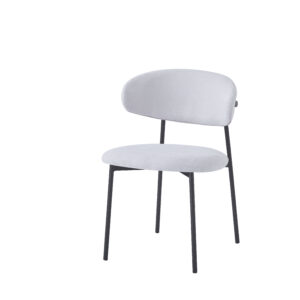 CHAISE LULU PIEDS METAL NOIR SERGE GRIS