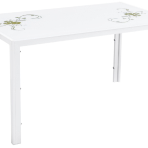 TABLE REPAS JAMIE BLANC FLEURI 140x80x75cm