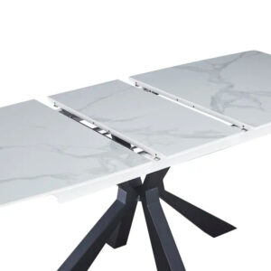 Table extensible BIANCA métal noir plateau Céramique