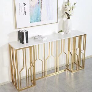 CONSOLE PORTOFINO GOLD MARBRE BLANC 120x40x78 cm