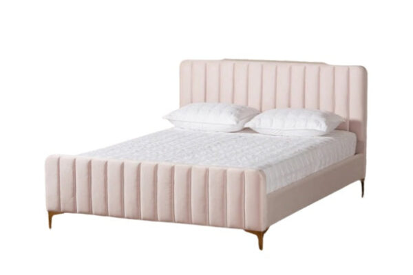 Lit 2 places 140x190 cm FAYE design velours sommier inclus