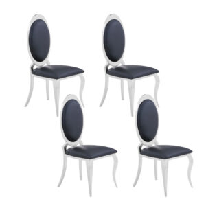 Lot de chaises ANGEL baroque Chrome simili cuir