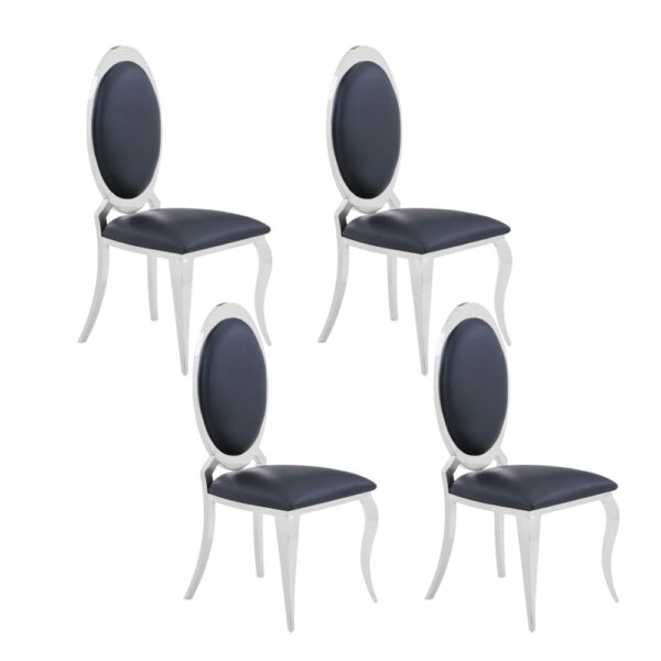 Lot de chaises ANGEL baroque Chrome simili cuir