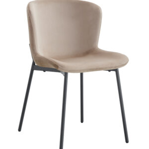 CHAISE HAILEY PIED METAL NOIR ASSISE MOKA