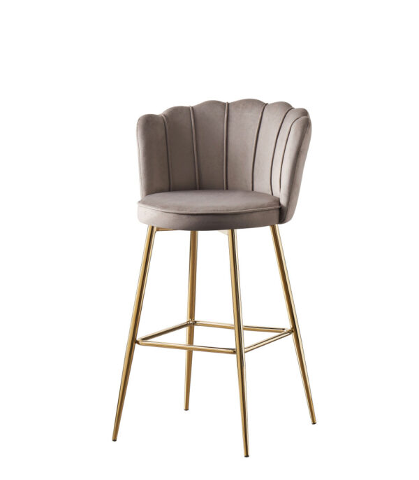 Lot de 2 tabourets de bar NYMPHEA Gold en velours