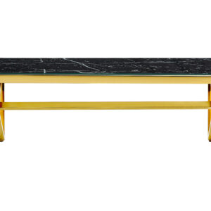 TABLE BASSE MAJESTIQUE GOLD VERRE MARBRE NOIR 120 x 60 x 45cm