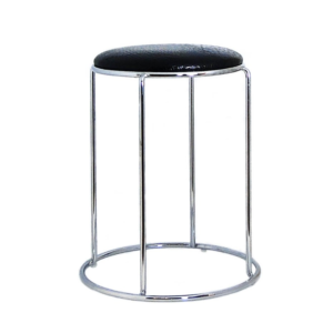 TABOURET EN SIMILICUIR CROCO NOIR