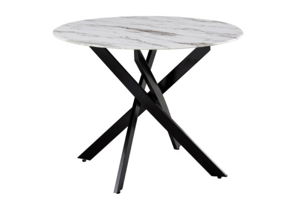 Table à manger ronde JESSICA Métal noir 100 cm 4 couverts