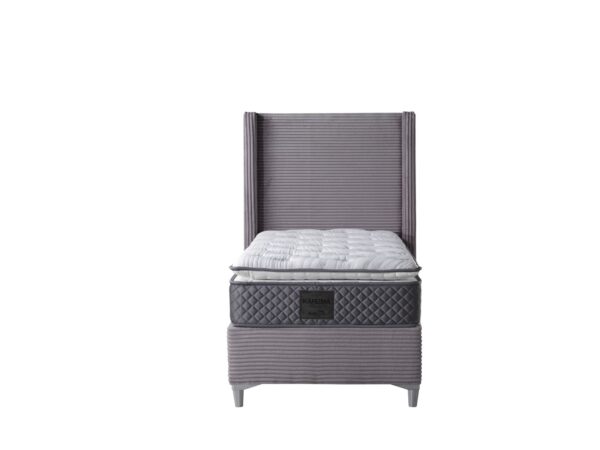 LIT COFFRE VENUS COTELE GRIS 90X190CM