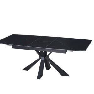 Table extensible BIANCA métal noir plateau Céramique