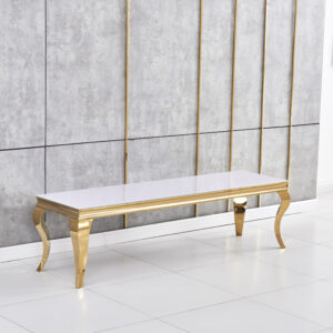 MEUBLE TV BAROQUE GOLD BLANC 160x45x45 cm