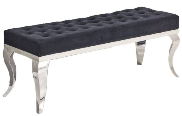 Banquette BAROQUE Capitonnée Chrome en velours