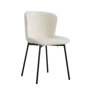 CHAISE HAILEY PIED METAL NOIR ASSISE ECRU