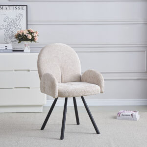 CHAISE AVEC ACCOUDOIR MIMI METAL NOIR MOKA