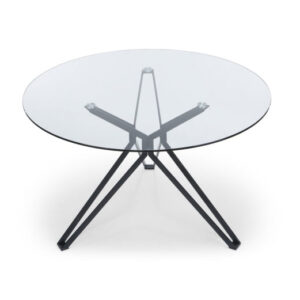 Table à manger Ronde ELECTRA  verre Transparent 120x75 cm 4 couverts