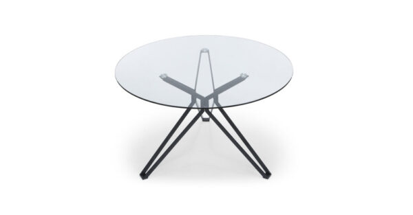 Table à manger Ronde ELECTRA  verre Transparent 120x75 cm 4 couverts