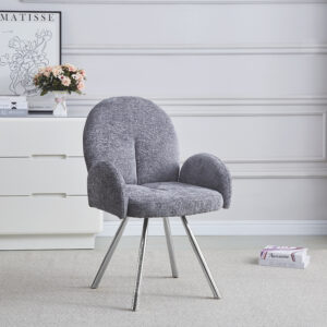 CHAISE AVEC ACCOUDOIR MIMI CHROME ANTHRACITE