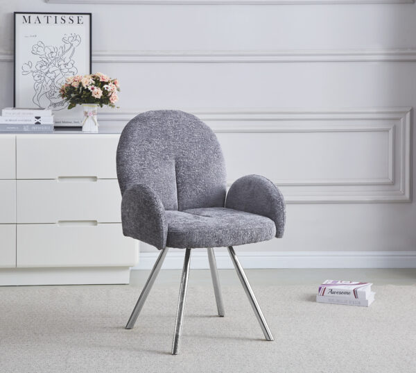 CHAISE AVEC ACCOUDOIR MIMI CHROME ANTHRACITE