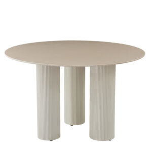 TABLE REPAS ANAÏS PIEDS BEIGE PLATEAU CERAMIQUE BEIGE BRILLANT 120CM