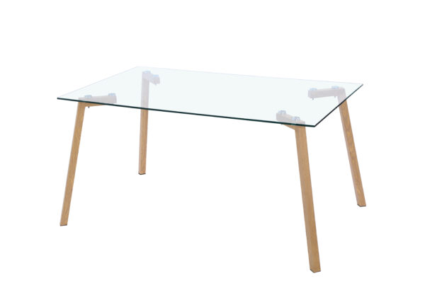 MIRAGE TABLE A MANGER VERRE TRANSPARENT 130x70 cm