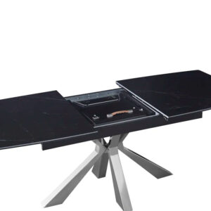Table extensible BIANCA Chrome plateau Céramique