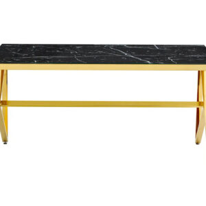 Table à manger MAJESTIQUE Gold Plateau en verre trempé