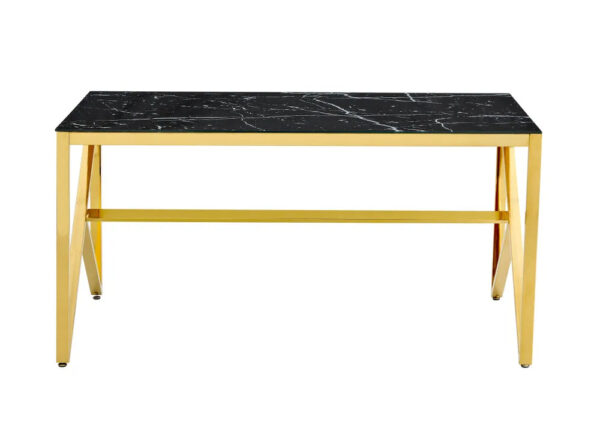 Table à manger MAJESTIQUE Gold Plateau en verre trempé