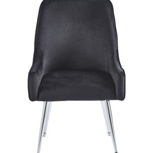 CHAISE LUXURY CHROME VELOURS  NOIR