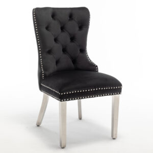 CHAISE POIGNEE RECTANGLE CHROME NOIR