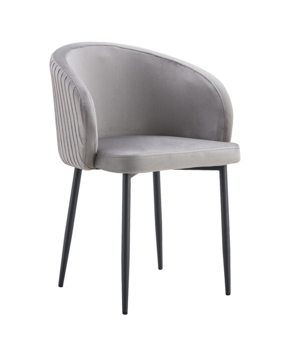 CHAISE AVEC ACCOUDOIR CARLITA GRIS PIED METAL NOIR