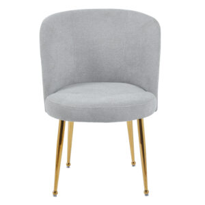 CHAISE SACHA PIEDS GOLD ASSISE GRIS TISSU EFFET LIN